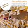 Holibanna Wall Jewelry Organizer Wooden Necklace Holder Wall Mount with Hooks for Earrings Rings Bracelet Display Hanging Jewelry Organizer for Home Dresser Store 18.89 X 1.29 X 2.36 in view 2