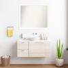 Amanti Art White Bathroom Mirror for Over Sink, 31x37 Custom Made Basic White Narrow Rectangle Vanity Mirror, Large Casual Wood Frame, Hangs Horizonally and Vertically, Wall Decor view 4