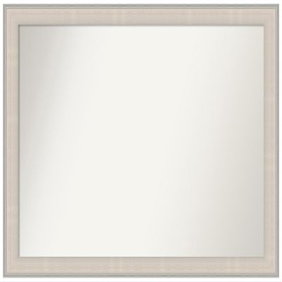 Amanti Art White Bathroom Mirror for Over Sink, 32x44 Custom Made Cottage White Silver Rectangle Vanity Mirror, X-Large Cottage Wood Frame, Hangs Horizonally and Vertically, Wall Decor