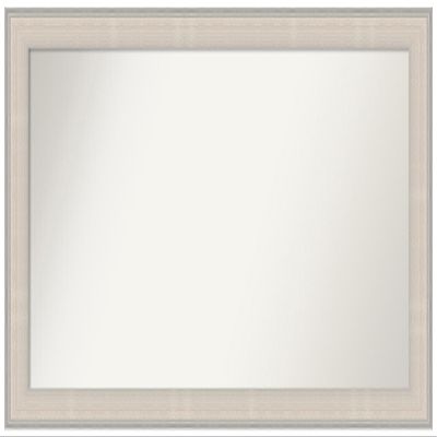 Amanti Art White Bathroom Mirror for Over Sink, 25x44 Custom Made Cottage White Silver Rectangle Vanity Mirror, Large Cottage Wood Frame, Hangs Horizonally and Vertically, Wall Decor