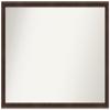 Amanti Art Brown Bathroom Mirror for Over Sink, 34x47 Custom Made Warm Walnut Narrow Rectangle Vanity Mirror, Oversize Casual Wood Frame, Hangs Horizonally and Vertically, Wall Decor view 1