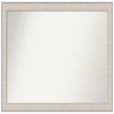 Amanti Art White Bathroom Mirror for Over Sink, 30x50 Custom Made Cottage White Silver Rectangle Vanity Mirror, Oversize Cottage Wood Frame, Hangs Horizonally and Vertically, Wall Decor