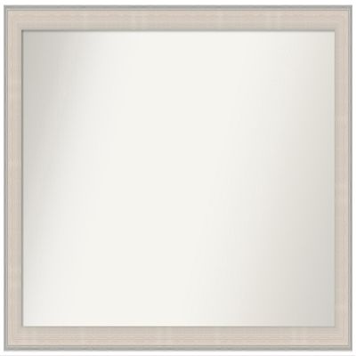 Amanti Art White Bathroom Mirror for Over Sink, 34x48 Custom Made Cottage White Silver Rectangle Vanity Mirror, Oversize Cottage Wood Frame, Hangs Horizonally and Vertically, Wall Decor