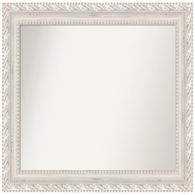 Amanti Art White Bathroom Mirror for Over Sink, 27x34 Custom Made Opera Off White Rectangle Vanity Mirror, Large Traditional Wood Frame, Hangs Horizonally and Vertically, Wall Decor