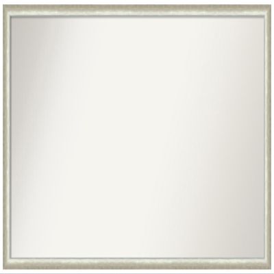 Amanti Art Silver Bathroom Mirror for Over Sink, 29x48 Custom Made Two Tone Silver Rectangle Vanity Mirror, Oversize Modern Wood Frame, Hangs Horizonally and Vertically, Wall Decor