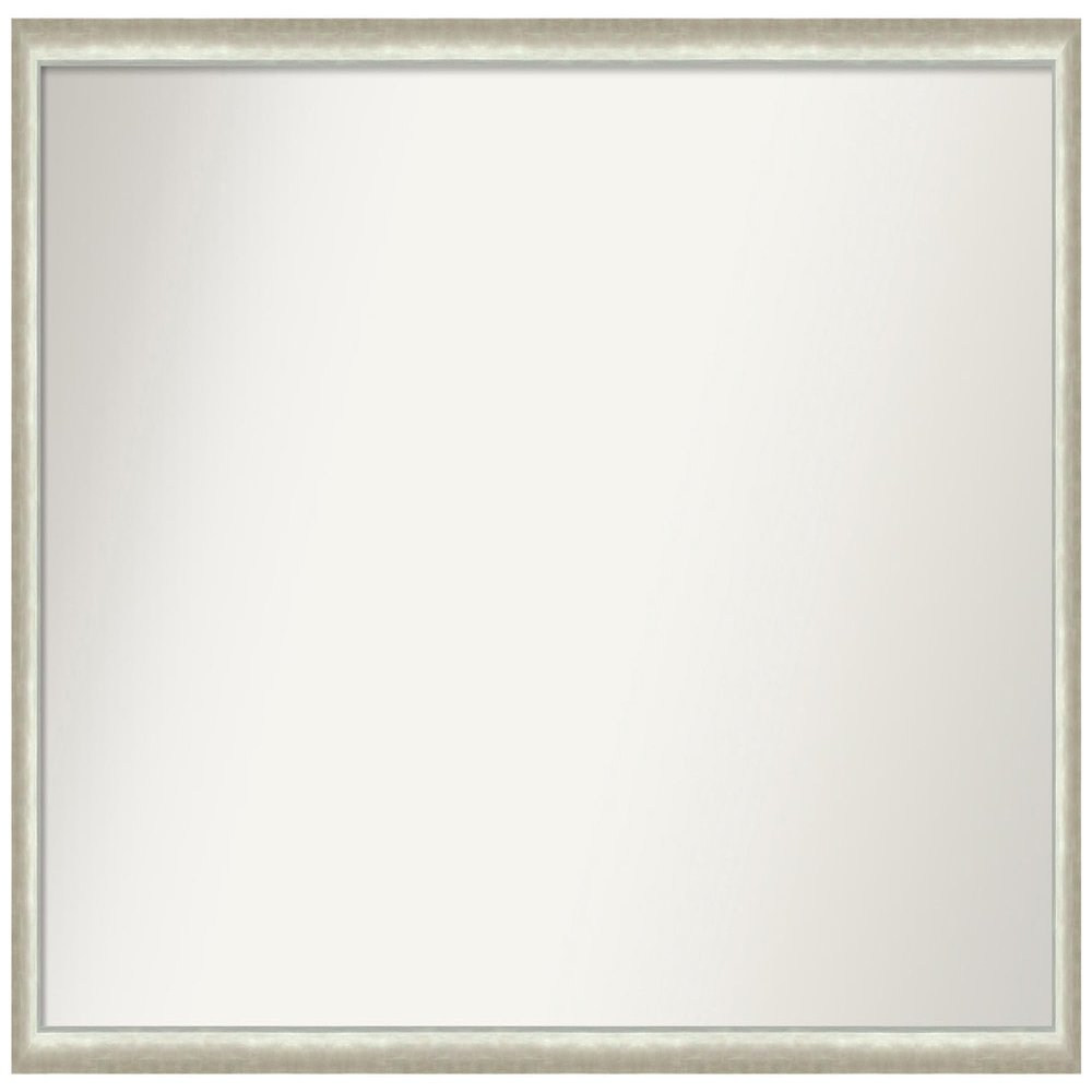 Amanti Art Silver Bathroom Mirror for Over Sink, 29x48 Custom Made Two Tone Silver Rectangle Vanity Mirror, Oversize Modern Wood Frame, Hangs Horizonally and Vertically, Wall Decor
