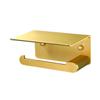 HOLIDYOYO Aluminum Alloy Paper Towel Holder Brushed Texture Wall Mount Tissue Roll Shelf Mobile Phone Storage Rack Modern Bathroom Accessory view 1