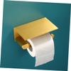 HOLIDYOYO Aluminum Alloy Paper Towel Holder Brushed Texture Wall Mount Tissue Roll Shelf Mobile Phone Storage Rack Modern Bathroom Accessory view 2