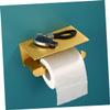 HOLIDYOYO Aluminum Alloy Paper Towel Holder Brushed Texture Wall Mount Tissue Roll Shelf Mobile Phone Storage Rack Modern Bathroom Accessory view 4
