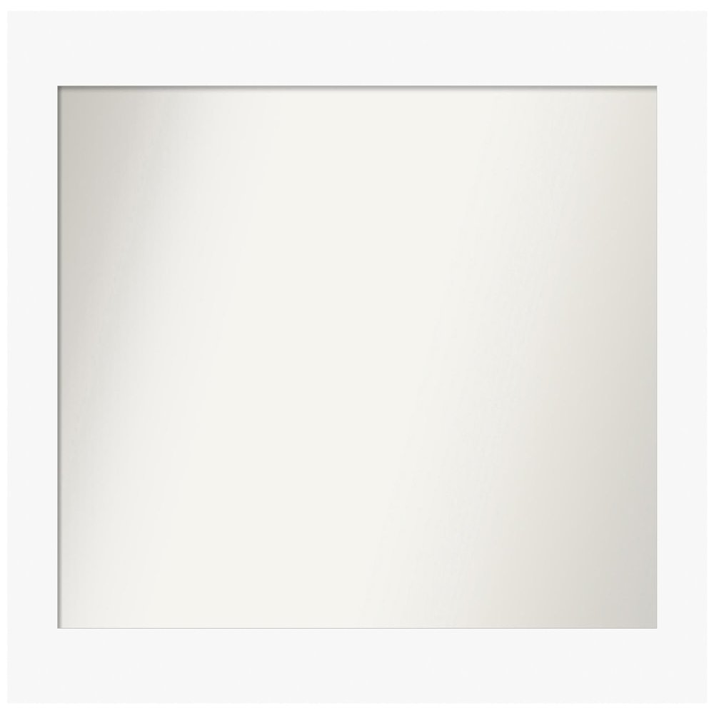 Amanti Art White Bathroom Mirror for Over Sink, 27x41 Custom Made Basic White Rectangle Vanity Mirror, Large Casual Wood Frame, Hangs Horizonally and Vertically, Wall Decor