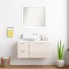 Amanti Art White Bathroom Mirror for Over Sink, 28x31 Custom Made Basic White Narrow Rectangle Vanity Mirror, Large Casual Wood Frame, Hangs Horizonally and Vertically, Wall Decor view 4