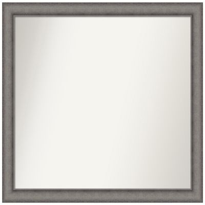 Amanti Art Grey Bathroom Mirror for Over Sink, 35x40 Custom Made Burnished Concrete Rectangle Vanity Mirror, X-Large Modern Wood Frame, Hangs Horizonally and Vertically, Wall Decor