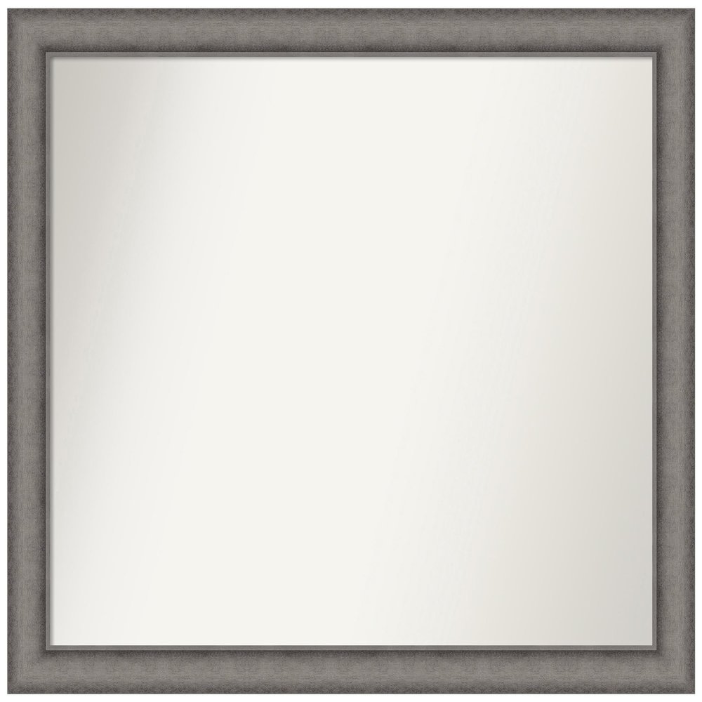 Amanti Art Grey Bathroom Mirror for Over Sink, 35x40 Custom Made Burnished Concrete Rectangle Vanity Mirror, X-Large Modern Wood Frame, Hangs Horizonally and Vertically, Wall Decor