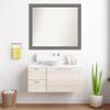 Amanti Art Grey Bathroom Mirror for Over Sink, 35x40 Custom Made Burnished Concrete Rectangle Vanity Mirror, X-Large Modern Wood Frame, Hangs Horizonally and Vertically, Wall Decor view 4