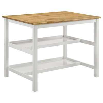 Coaster Home Furnishings Edgeworth Kitchen Island Counter Table Brown and White 122246B1