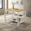 Coaster Home Furnishings Edgeworth Kitchen Island Counter Table Brown and White 122246B1 view 2