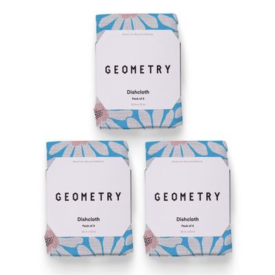 GEOMETRY Kitchen Dish Cloths - Spring & Summer Collection - Premium Dishcloths with Geoweave - Absorbent & Fast Drying Kitchen Towels - Sweet Spring, 10" x 10" - 3-Pieces