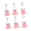 SHINEOFI 6pcs Pink Name Table Setting Markers Clip Holders for Price Tags for Showers and Parties for Girls Celebrations and Decorations view 3