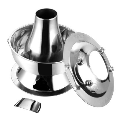 Traditional Chinese Copper Hot Pot,Vintage Shabu Pot,Vintage Copper Shabu Shabu Hot Pot with Divider, Two-Flavor Chinese Charcoal Shabu Shabu Pot Cooker Stainless Steel Hot Pot Cookware for 3-7 People