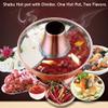 Traditional Chinese Copper Hot Pot,Vintage Shabu Pot,Vintage Copper Shabu Shabu Hot Pot with Divider, Two-Flavor Chinese Charcoal Shabu Shabu Pot Cooker Stainless Steel Hot Pot Cookware for 3-7 People view 2