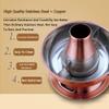 Traditional Chinese Copper Hot Pot,Vintage Shabu Pot,Vintage Copper Shabu Shabu Hot Pot with Divider, Two-Flavor Chinese Charcoal Shabu Shabu Pot Cooker Stainless Steel Hot Pot Cookware for 3-7 People view 3