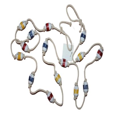 HomeLoft Basics 6pc Wood Buoy Garland 72 inches, Nautical Wreath Pproject, Nautical Holiday Crafts, Christmas Wreath Trim, Wedding Decor, Crafts SS-364, White, Red, Blue, Yellow