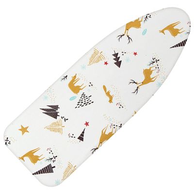 Adjustable Ironing Board Cover With Padding ,Easy To Fit,Home Decor Accessories Cotton Replacement Iron Board Cover,100% Cotton- Leaves/Stripes/Grey/Plant/Rose/Animal/Geometric Print ( Color : 4 )