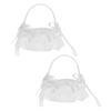 KOMBIUDA 2pcs Lace Flower Girl Basket for Wedding Ceremony Elegant Handheld Container for Confetti and Petals for Bridal and Special Events view 1