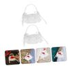 KOMBIUDA 2pcs Lace Flower Girl Basket for Wedding Ceremony Elegant Handheld Container for Confetti and Petals for Bridal and Special Events view 4