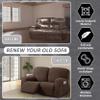 ULTICOR Reclining Loveseat Slipcover, 48" - 65" L, 6-Piece Jacquared Stretch Loveseat Reclining Sofa Covers, Loveseat Recliner Cover, Thick, Soft (Chocolate, Loveseat Recliner Cover)(Style 1) view 4