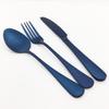 SEELLODGE Silverware Flatware Cutlery Set, 10-piece Blue Matte Stainless Steel Cutlery Steak Cutlery Set (Color : Blue, Size : 4Set) view 4