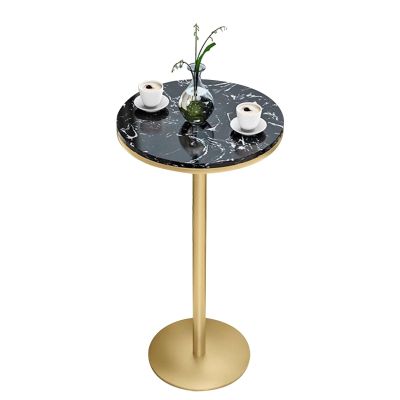 Junvstor Round Bar Table for Cocktail Bar Home Bar Pub Coffee Tea Dining Bistro Table, Small Accent Table Cocoktail Coffee Table Drink Counyer Table, Marble Top Table (Size : Height 105cm)