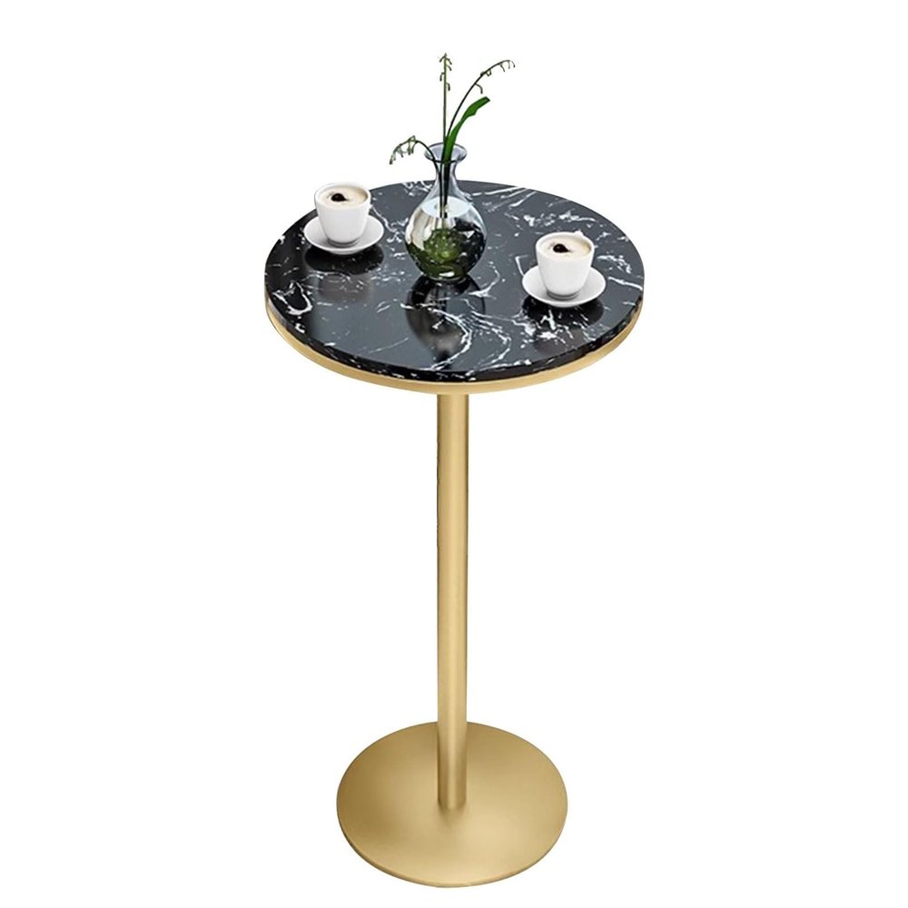 Junvstor Round Bar Table for Cocktail Bar Home Bar Pub Coffee Tea Dining Bistro Table, Small Accent Table Cocoktail Coffee Table Drink Counyer Table, Marble Top Table (Size : Height 105cm)