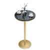 Junvstor Round Bar Table for Cocktail Bar Home Bar Pub Coffee Tea Dining Bistro Table, Small Accent Table Cocoktail Coffee Table Drink Counyer Table, Marble Top Table (Size : Height 105cm) view 1