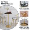 Junvstor Round Bar Table for Cocktail Bar Home Bar Pub Coffee Tea Dining Bistro Table, Small Accent Table Cocoktail Coffee Table Drink Counyer Table, Marble Top Table (Size : Height 105cm) view 4