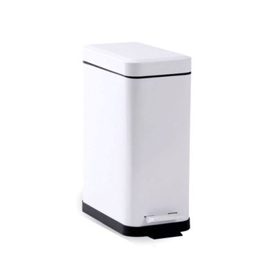 GRFIT Trash Cans Wastebasket Garbage can 5L 10L Slowly Descending Static Foot Pedal flip lid Square Bedroom Study Kitchen Crevice Waste Basket Kitchen Bathroom Rubbish Bin (Size : Small)