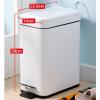 GRFIT Trash Cans Wastebasket Garbage can 5L 10L Slowly Descending Static Foot Pedal flip lid Square Bedroom Study Kitchen Crevice Waste Basket Kitchen Bathroom Rubbish Bin (Size : Small) view 2