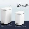 GRFIT Trash Cans Wastebasket Garbage can 5L 10L Slowly Descending Static Foot Pedal flip lid Square Bedroom Study Kitchen Crevice Waste Basket Kitchen Bathroom Rubbish Bin (Size : Small) view 3