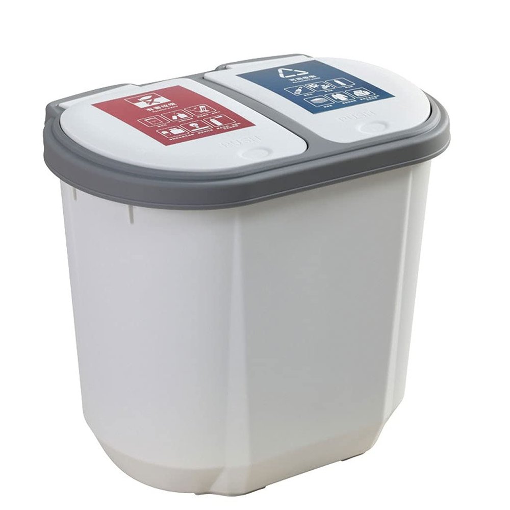 HASMI Bathroom Trash can Household Press Sorting Trash Bin Combination Recycling Bin Trash Can Living Room Kitchen Bathroom Thick Trash Kitchen Trash Can (Color : Gris)