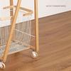CAIYONG Shelf 2 Tier Bathroom Organization, Rolling Cart With 2 Wooden Frame Removable Laundry Hamper For Dirty Clothes Toys view 4