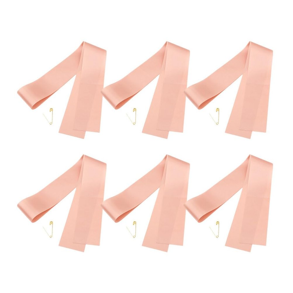 SAFIGLE 6pcs Diy Blank Sash for Bridal Shower and Bachelorette Party Solid-color Sashes for Custom Decoration for Graduations Birthdays and Special Events