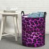 Laundry Hamper Round Laundry Basket with Handles Purple Leopard Laundry Hampers Waterproof Circular Hamper for Bathroom Storage Basket Dirty Clothes Hamper for Dirty Clothes view 1
