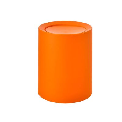 GRFIT Trash Cans Wastebasket 12l Simple Household Swing Lid Garbage Cans Bathroom Kitchen Open Garbage Cans Commercial Office Double Plastic Tube Kitchen Bathroom Rubbish Bin (Color : Orange)