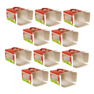 OKUMEYR 10pcs Christmas Cupcake Boxes Base Window Cake Storage Container for Desserts for Weddings Birthdays and Holiday Celebrations