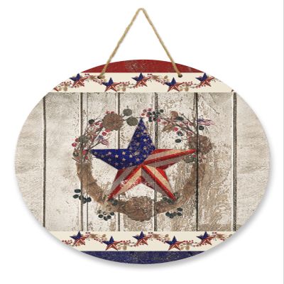 4th of July Welcome Sign Front Door Texas Stars Wreath Wreath Door Patriotic Wall Decor Patriotic Star on Rustic Wood Independence Day Wooden Sign Hanging for Farmhouse Porch Door Decoration 12 Inch