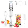 Cordless Immersion Blender Handheld: 3-in-1 Rechargeable Electric Hand Blender Stick, 21-Speeds & 3-Angle Adjustable with 700ml Beaker, Egg Whisk and Beater for Smoothies, Soup,Puree,Baby Food (White) view 1