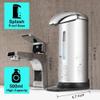 GeRRiT Soap Dispenser, Automatic Soap Dispenser Equipped with Switches, Infrared Motion Sensor, Waterproof Base, Touchless Hands Free Soap Dispenser for Bathroom Kitchen Hotel Restaurant, Silver view 4