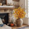 Arborus 3PCS Artificial Fall Leaf Stems Autumn Leaves Fake Fagus Sylvatica Folige Gold Faux Beech Leaf Branch, Long Stems for Floral Arrangements Autumn Decoration view 3
