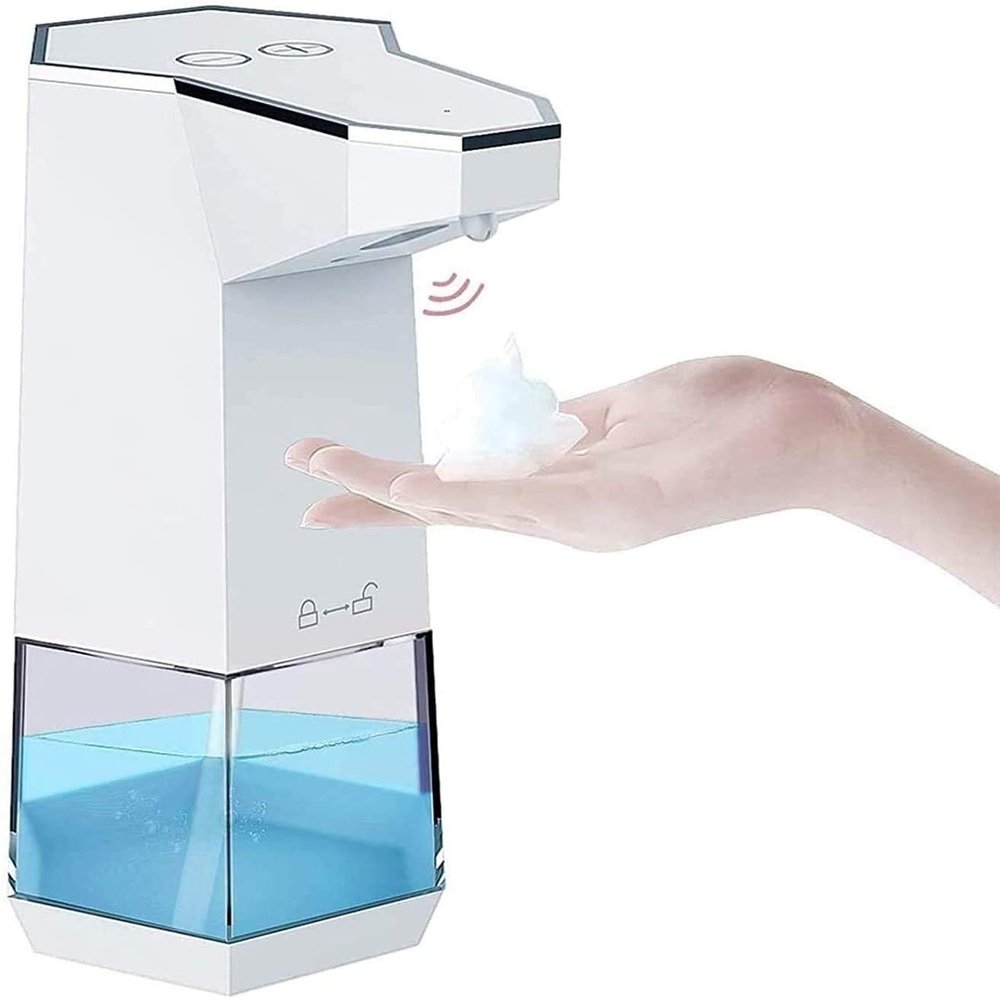 GeRRiT Automatic Soap Dispenser, 12Oz Touchless Foaming Soap Dispenser, Standed Waterproof Foaming Hand Soap Dispenser for Bathroom/Kitchen/Hotel/School/Restaurant