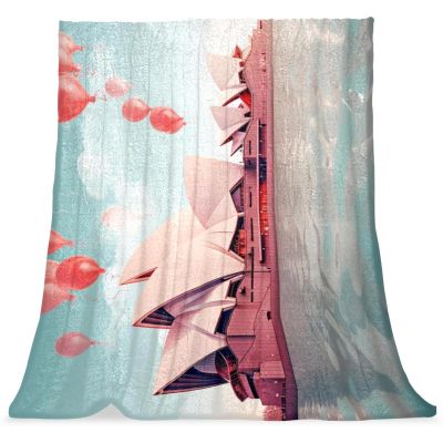 VTGHDEEQ Throw Blankets for Women,Couch Blankets & Throws,Australia Building Cartoon House,59x78.7 in, U7tz1fgtyhfv